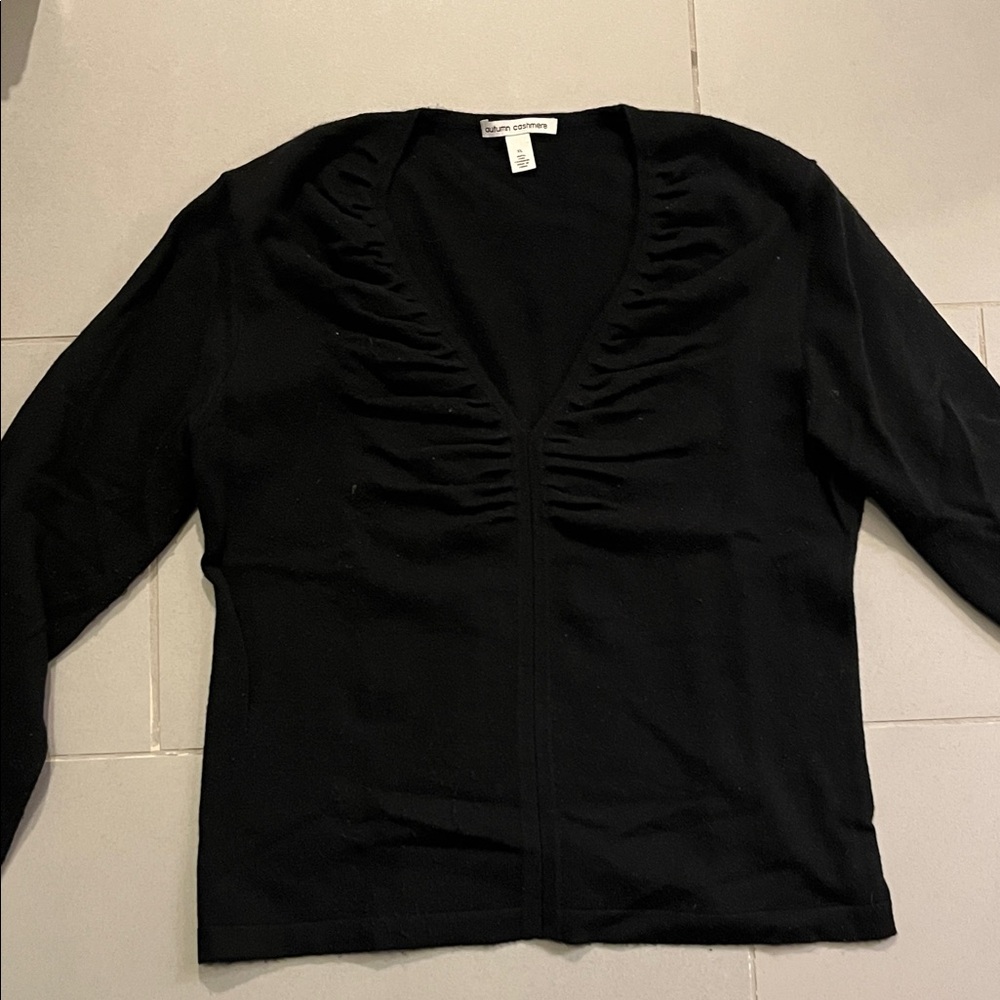 Autumn Cashmere Deep Black V-Neck Sweater